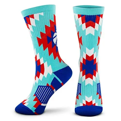 ChalkTalkSPORTS Basketball Socks - Cushioned Mid-Calf Crew - Youth & Adult | Moisture-Wicking Performance Blend, Athletic Basketball Gear, Stay-Up Technology, Arch Support, Breathable, Boys and Men - 3