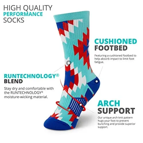ChalkTalkSPORTS Basketball Socks - Cushioned Mid-Calf Crew - Youth & Adult | Moisture-Wicking Performance Blend, Athletic Basketball Gear, Stay-Up Technology, Arch Support, Breathable, Boys and Men - 4