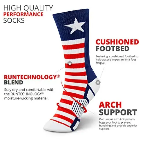 ChalkTalkSPORTS Basketball Socks - Cushioned Mid-Calf Crew - Youth & Adult | Moisture-Wicking Performance Blend, Athletic Basketball Gear, Stay-Up Technology, Arch Support, Breathable, Boys and Men - 5