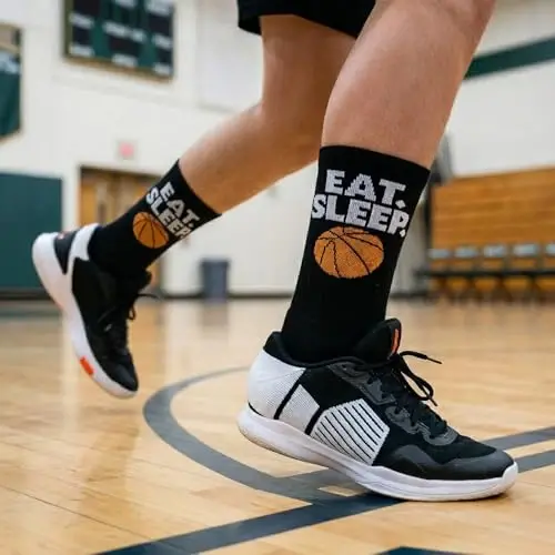 ChalkTalkSPORTS Basketball Socks - Cushioned Mid-Calf Crew - Youth & Adult | Moisture-Wicking Performance Blend, Athletic Basketball Gear, Stay-Up Technology, Arch Support, Breathable, Boys and Men - CHALKTALKSPORTS (1)