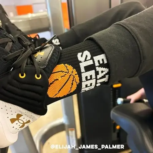 ChalkTalkSPORTS Basketball Socks - Cushioned Mid-Calf Crew - Youth & Adult | Moisture-Wicking Performance Blend, Athletic Basketball Gear, Stay-Up Technology, Arch Support, Breathable, Boys and Men - 5