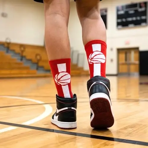 ChalkTalkSPORTS Basketball Socks - Cushioned Mid-Calf Crew - Youth & Adult | Moisture-Wicking Performance Blend, Athletic Basketball Gear, Stay-Up Technology, Arch Support, Breathable, Boys and Men - CHALKTALKSPORTS (1)