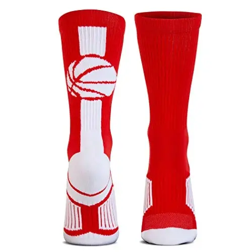 ChalkTalkSPORTS Basketball Socks - Cushioned Mid-Calf Crew - Youth & Adult | Moisture-Wicking Performance Blend, Athletic Basketball Gear, Stay-Up Technology, Arch Support, Breathable, Boys and Men - 1