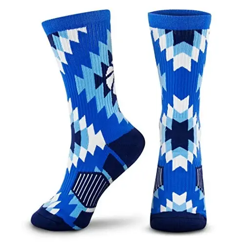 ChalkTalkSPORTS Basketball Socks - Cushioned Mid-Calf Crew - Youth & Adult | Moisture-Wicking Performance Blend, Athletic Basketball Gear, Stay-Up Technology, Arch Support, Breathable, Boys and Men - 3