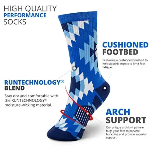 ChalkTalkSPORTS Basketball Socks - Cushioned Mid-Calf Crew - Youth & Adult | Moisture-Wicking Performance Blend, Athletic Basketball Gear, Stay-Up Technology, Arch Support, Breathable, Boys and Men - 4