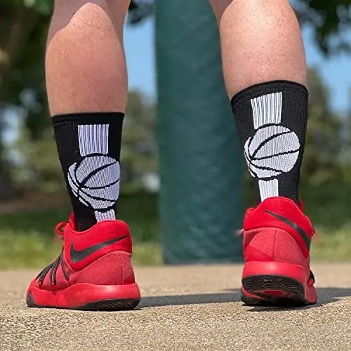 ChalkTalkSPORTS Basketball Socks - Cushioned Mid-Calf Crew - Youth & Adult | Moisture-Wicking Performance Blend, Athletic Basketball Gear, Stay-Up Technology, Arch Support, Breathable, Boys and Men - 2