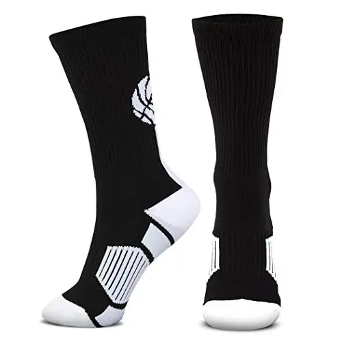 ChalkTalkSPORTS Basketball Socks - Cushioned Mid-Calf Crew - Youth & Adult | Moisture-Wicking Performance Blend, Athletic Basketball Gear, Stay-Up Technology, Arch Support, Breathable, Boys and Men - 3