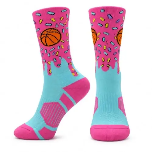 ChalkTalkSPORTS Basketball Socks - Cushioned Mid-Calf Crew - Youth & Adult | Moisture-Wicking Performance Blend, Athletic Basketball Gear, Stay-Up Technology, Arch Support, Breathable, Boys and Men - 1
