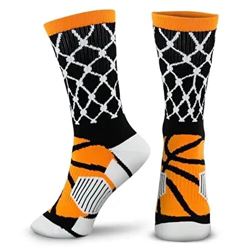 ChalkTalkSPORTS Basketball Socks - Cushioned Mid-Calf Crew - Youth & Adult | Moisture-Wicking Performance Blend, Athletic Basketball Gear, Stay-Up Technology, Arch Support, Breathable, Boys and Men - ChalkTalkSPORTS