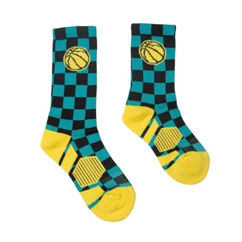 ChalkTalkSPORTS Basketball Socks - Cushioned Mid-Calf Crew - Youth & Adult | Moisture-Wicking Performance Blend, Athletic Basketball Gear, Stay-Up Technology, Arch Support, Breathable, Boys and Men - 3