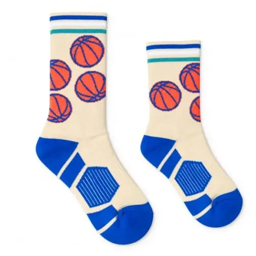 ChalkTalkSPORTS Basketball Socks - Cushioned Mid-Calf Crew - Youth & Adult | Moisture-Wicking Performance Blend, Athletic Basketball Gear, Stay-Up Technology, Arch Support, Breathable, Boys and Men - 3