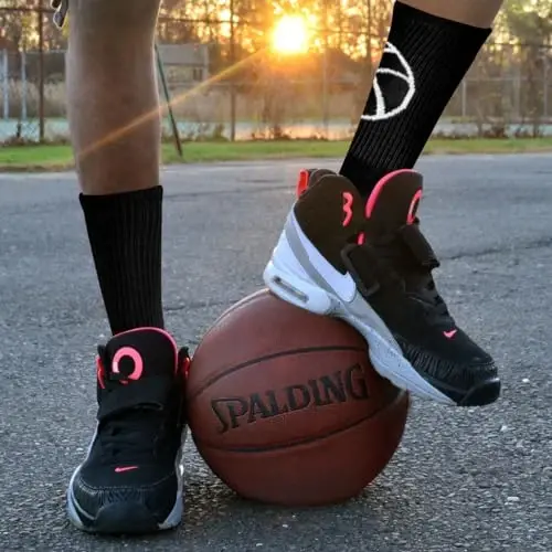 ChalkTalkSPORTS Basketball Socks - Cushioned Mid-Calf Crew - Youth & Adult | Moisture-Wicking Performance Blend, Athletic Basketball Gear, Stay-Up Technology, Arch Support, Breathable, Boys and Men - 4
