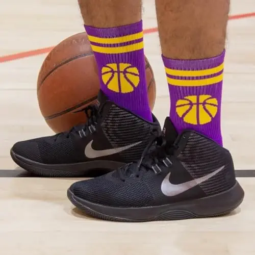ChalkTalkSPORTS Basketball Socks - Cushioned Mid-Calf Crew - Youth & Adult | Moisture-Wicking Performance Blend, Athletic Basketball Gear, Stay-Up Technology, Arch Support, Breathable, Boys and Men - 3