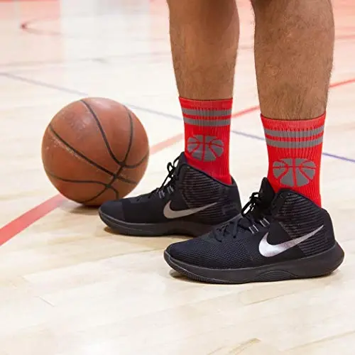 ChalkTalkSPORTS Basketball Socks - Cushioned Mid-Calf Crew - Youth & Adult | Moisture-Wicking Performance Blend, Athletic Basketball Gear, Stay-Up Technology, Arch Support, Breathable, Boys and Men - 2
