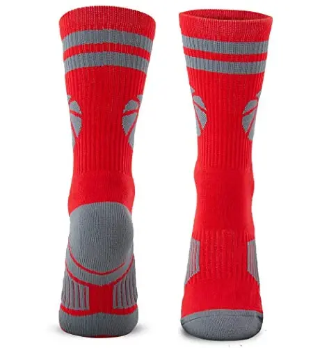 ChalkTalkSPORTS Basketball Socks - Cushioned Mid-Calf Crew - Youth & Adult | Moisture-Wicking Performance Blend, Athletic Basketball Gear, Stay-Up Technology, Arch Support, Breathable, Boys and Men - 3