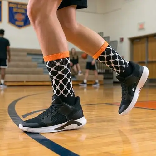 ChalkTalkSPORTS Basketball Socks - Cushioned Mid-Calf Crew - Youth & Adult | Moisture-Wicking Performance Blend, Athletic Basketball Gear, Stay-Up Technology, Arch Support, Breathable, Boys and Men - CHALKTALKSPORTS (1)