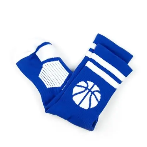ChalkTalkSPORTS Basketball Socks - Cushioned Mid-Calf Crew - Youth & Adult | Moisture-Wicking Performance Blend, Athletic Basketball Gear, Stay-Up Technology, Arch Support, Breathable, Boys and Men - 6