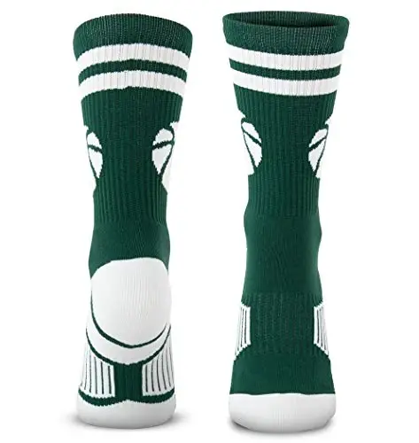 ChalkTalkSPORTS Basketball Socks - Cushioned Mid-Calf Crew - Youth & Adult | Moisture-Wicking Performance Blend, Athletic Basketball Gear, Stay-Up Technology, Arch Support, Breathable, Boys and Men - 3