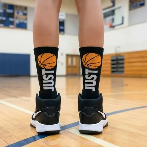 ChalkTalkSPORTS Basketball Socks - Cushioned Mid-Calf Crew - Youth & Adult | Moisture-Wicking Performance Blend, Athletic Basketball Gear, Stay-Up Technology, Arch Support, Breathable, Boys and Men - 3