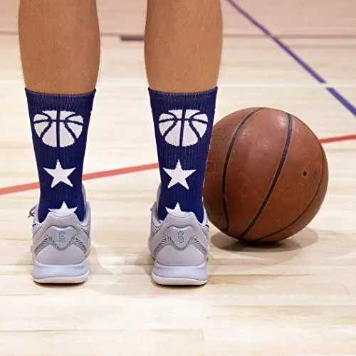 ChalkTalkSPORTS Basketbol Paypoqlari - Yumshoq O‘rta Uzunlikdagi - Yoshlar va Kattalar uchun | Namlikni yutuvchi maxsus mato, Sport jihozi, Sirpanmaydigan texnologiya, Kamar qo‘llab-quvvatlovi, Havo o‘tkazuvchan, O‘g‘il bolalar va Erkaklar uchun - 3