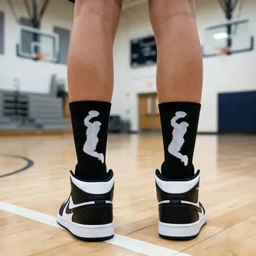 ChalkTalkSPORTS Basketball Performance Crew Socks - Jump Shot - Youth & Adult - Elite Basketball Mid-Calf Socks 