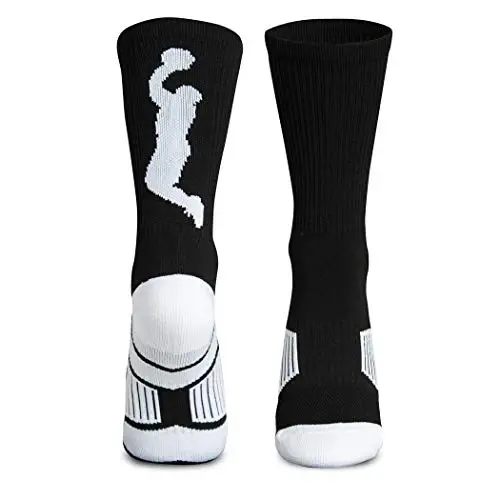 ChalkTalkSPORTS Basketball Performance Crew Socks - Jump Shot - Youth & Adult - Elite Basketball Mid-Calf Socks - 1