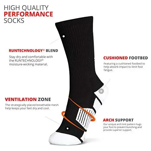 ChalkTalkSPORTS Basketball Performance Crew Socks - Jump Shot - Youth & Adult - Elite Basketball Mid-Calf Socks - 2