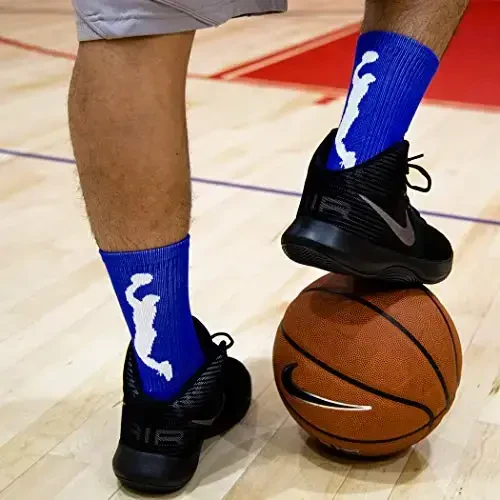 ChalkTalkSPORTS Basketball Performance Crew Socks - Jump Shot - Youth & Adult - Elite Basketball Mid-Calf Socks - 4