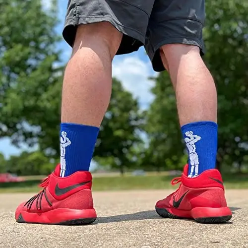 ChalkTalkSPORTS Basketball Performance Crew Socks - Jump Shot - Youth & Adult - Elite Basketball Mid-Calf Socks - 5