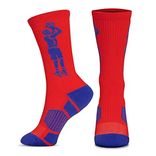 ChalkTalkSPORTS Basketball Performance Crew Socks - Jump Shot - Youth & Adult - Elite Basketball Mid-Calf Socks - 1