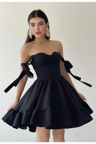 Champ Ruffled Mini Skirt Dress - Black-black - 10