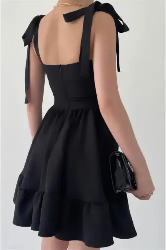 Champ Ruffled Mini Skirt Dress - Black-black - 11