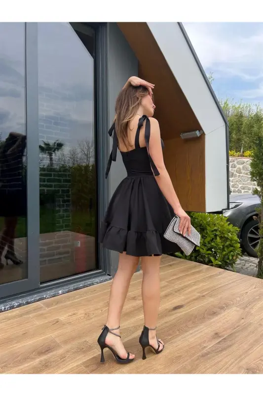 Champ Ruffled Mini Skirt Dress - Black-black - 14