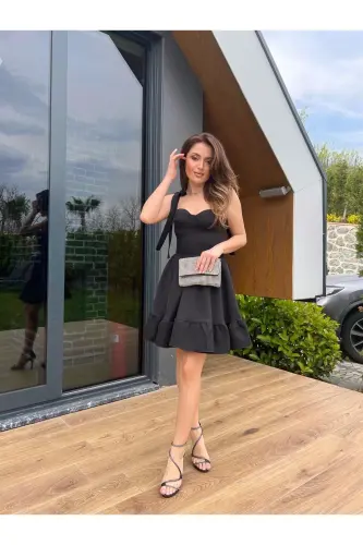 Champ Ruffled Mini Skirt Dress - Black-black - 15
