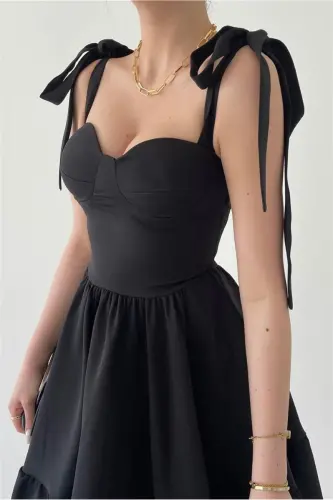Champ Ruffled Mini Skirt Dress - Black-black - 9