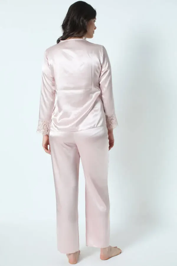 Chang'i saten yoqishli tunika xalat pijama to'plami shortik to'plami 6 dona to'plam kelin chaqiriq to'plami 8670 - 7