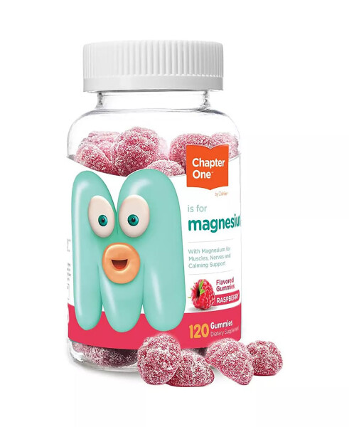 Chapter One Raspberry Flavored Magnesium for Kids - 120 Flavored Gummies No Color - 1