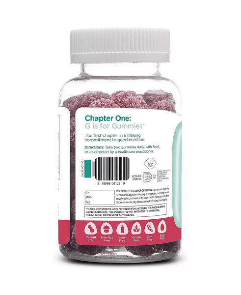 Chapter One Raspberry Flavored Magnesium for Kids - 120 Flavored Gummies No Color - 3