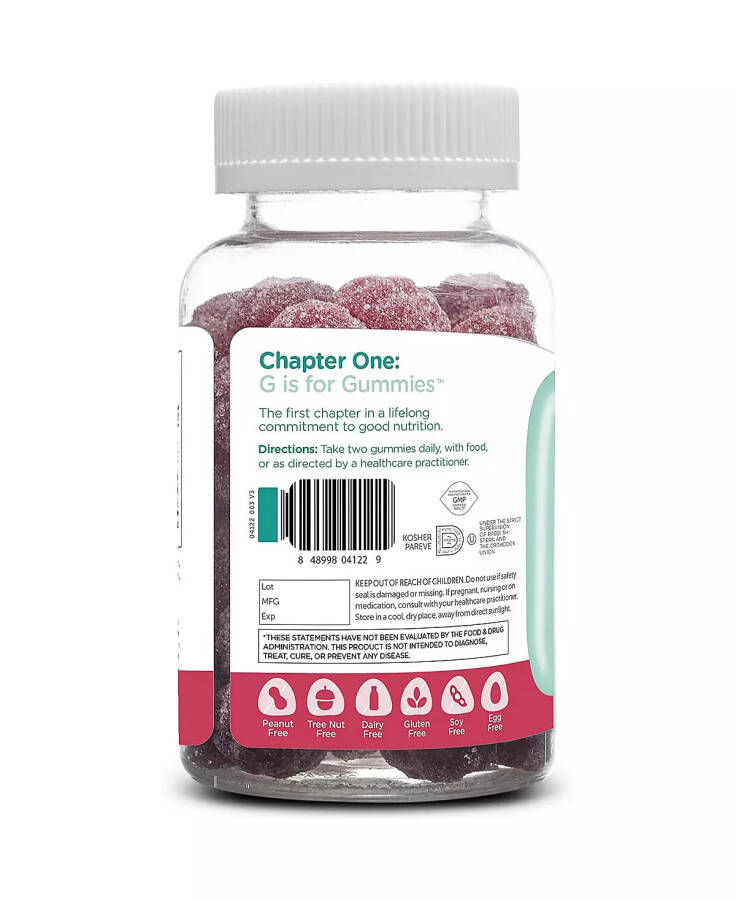 Chapter One Raspberry Flavored Magnesium for Kids - 60 Flavored Gummies No Color - 2