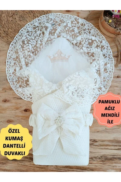 Chaqaloq adyagi Ekru dantelli qiz-o'g'il bolalar uchun adyagi sovg'a tug'ilgan kun hospitaldan chiqarish yangi tug'ilgan - TOMUYCUK