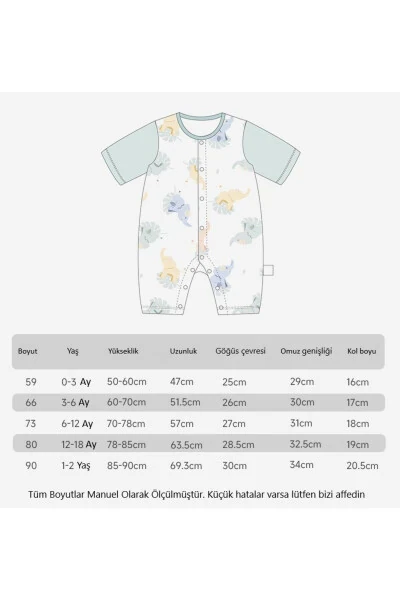 Chaqaloq, Bola Tulumchasi Yozgi 100% Organik Paxta, Body, Zıbın, Tulum 1-2 Yil (SEVIMLI HAYVONLAR PUSHKI) - 7