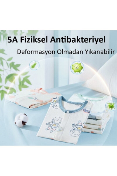 Chaqaloq, Bola Tulumchasi Yozgi 100% Organik Paxta, Body, Zıbın, Tulum 1-2 Yil (SEVIMLI HAYVONLAR PUSHKI) - 6