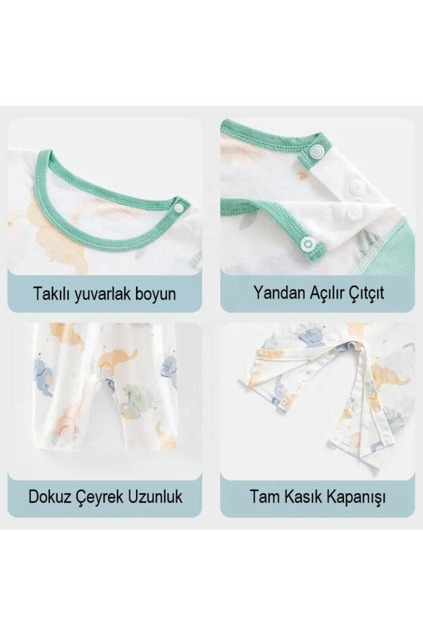 Chaqaloq, Bola Tulumchasi Yozgi 100% Organik Paxta, Body, Zıbın, Tulum 1-2 Yil (SEVIMLI HAYVONLAR PUSHKI) - 11