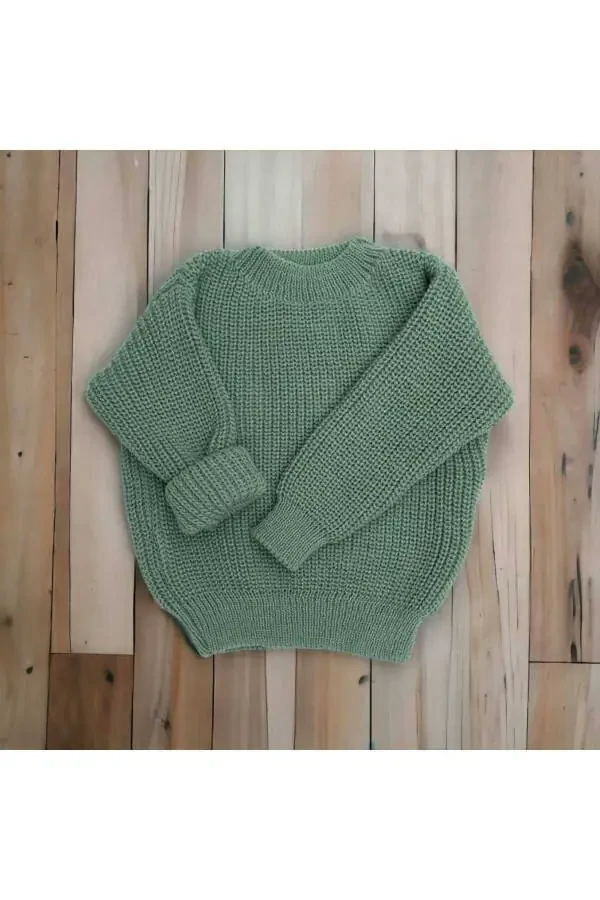 Chaqaloq Bolalar Velosiped Yoqasi Oversize Triko Ko'ylagi - 3