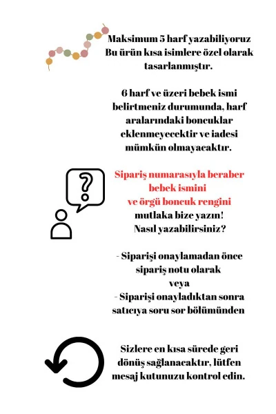 Chaqaloq emzik zanjirchasi iligi. Qisqa ismlarga maxsus tabiiy yog'och boncuk. - 6