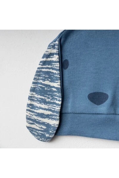 Chaqaloq kombinezoni 100% paxta it mavzusidagi shapka bilan - 3