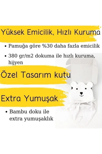 Chaqaloq kundak sochiq - tabiiy bambuk va toza paxta aralashmasi bilan kaputli - 12