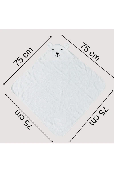 Chaqaloq kundak sochiq - tabiiy bambuk va toza paxta aralashmasi bilan kaputli - 7