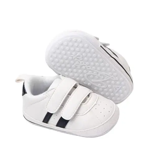 Chaqaloq o'g'il bolalar qizlar charm PRE-Walking krossovkalari chaqaloqlar sirpanishga qarshi rezina taglikli yengil birinchi qadam poyabzallari - BABY