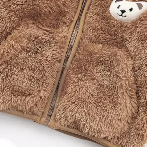 Baby Boys Girls Fleece Jackets Zip Up Hoodies Cute Bear Coats Fall Winter Fuzzy Jacket Newborn Boys Girls Outwear - 7